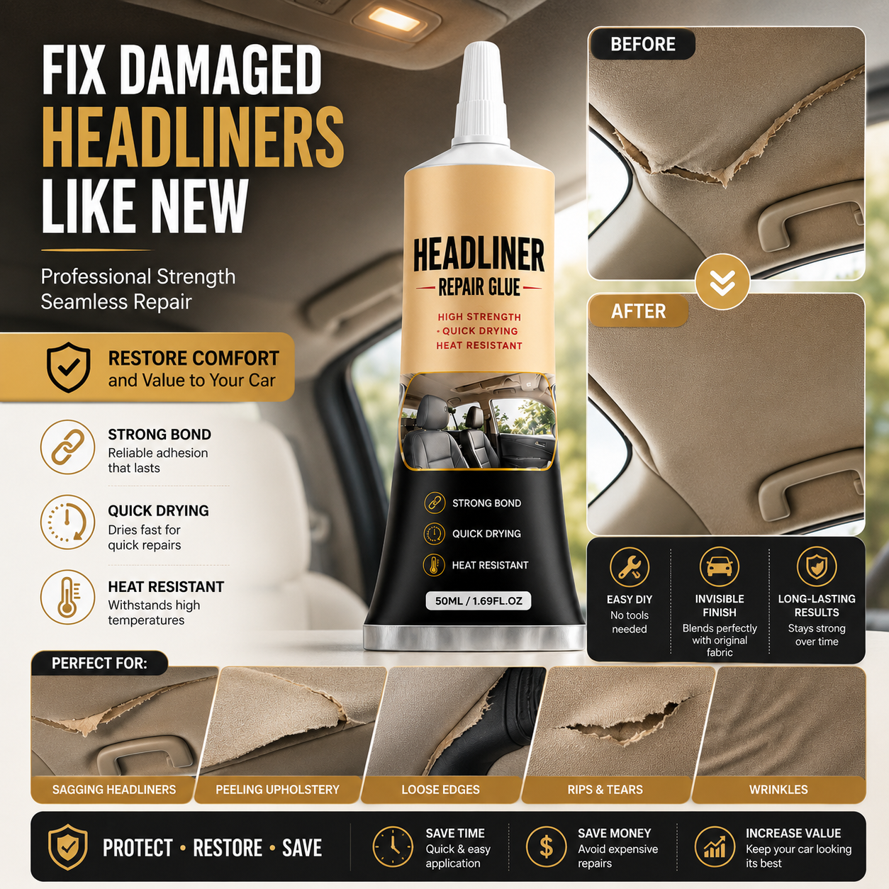 Waterproof Car Headliner Repair Glue (FREE SHIPPING)
