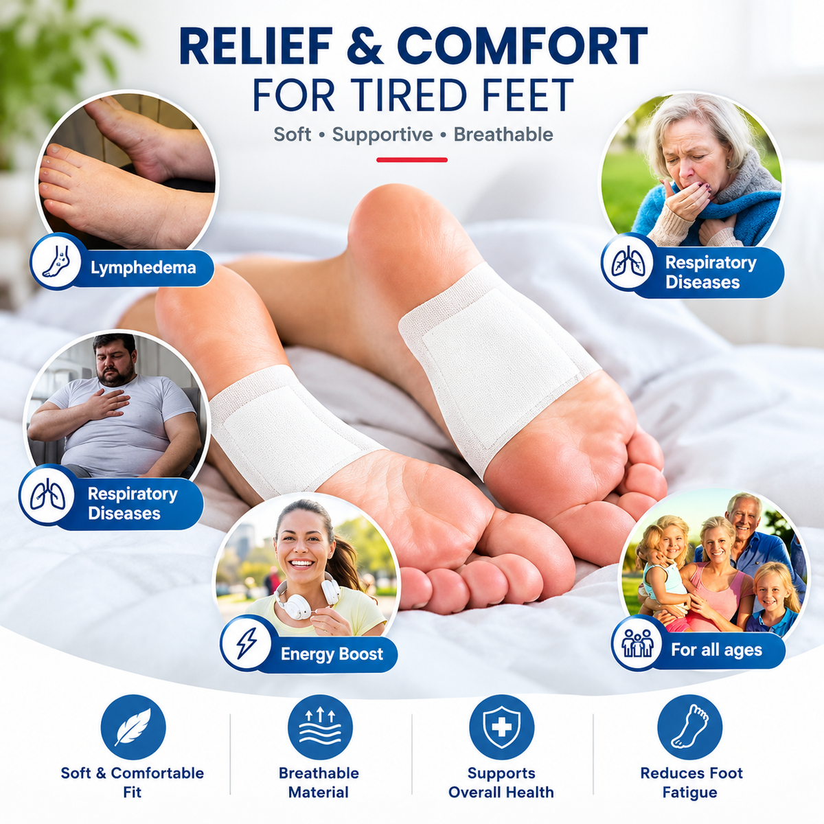 💥 Cleansing Detox Foot Pads | لصقات القدم لتنقية الجسم وإزالة السموم (Pack of 10)