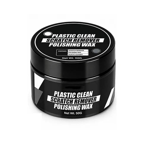 Wax for removing and repairing scratches on automotive plastic surfaces (sponge included)